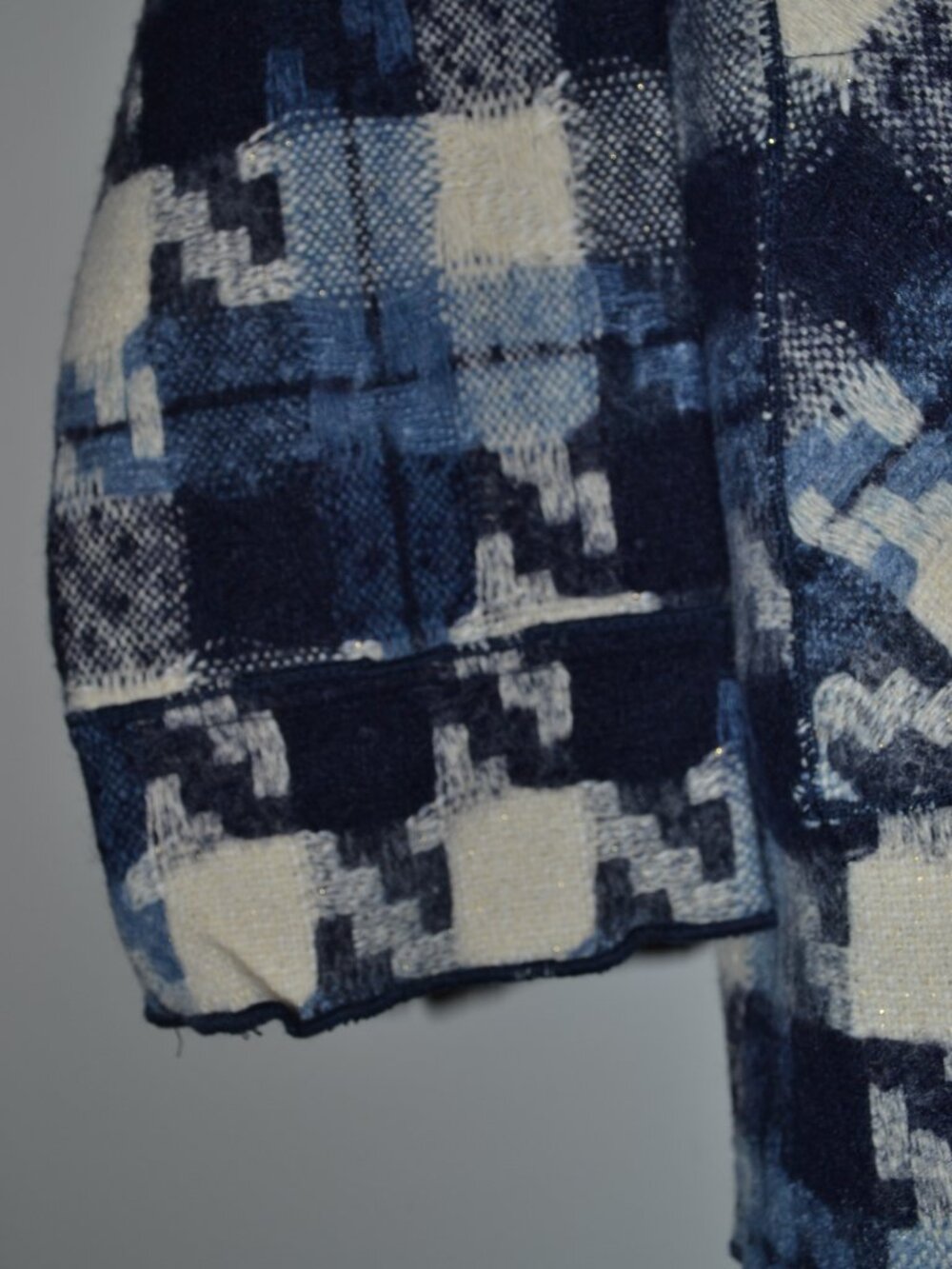 Picadilly Women’s Blue Abstract Plaid Button Front Jacket SZ XL Lightweight NWT - Picture 5 of 9